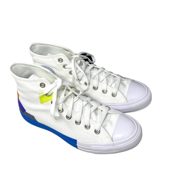 Converse Ctas High Top Shoe Skate For Men Canvas White Multi Sneakers 173184F - Picture 6 of 11